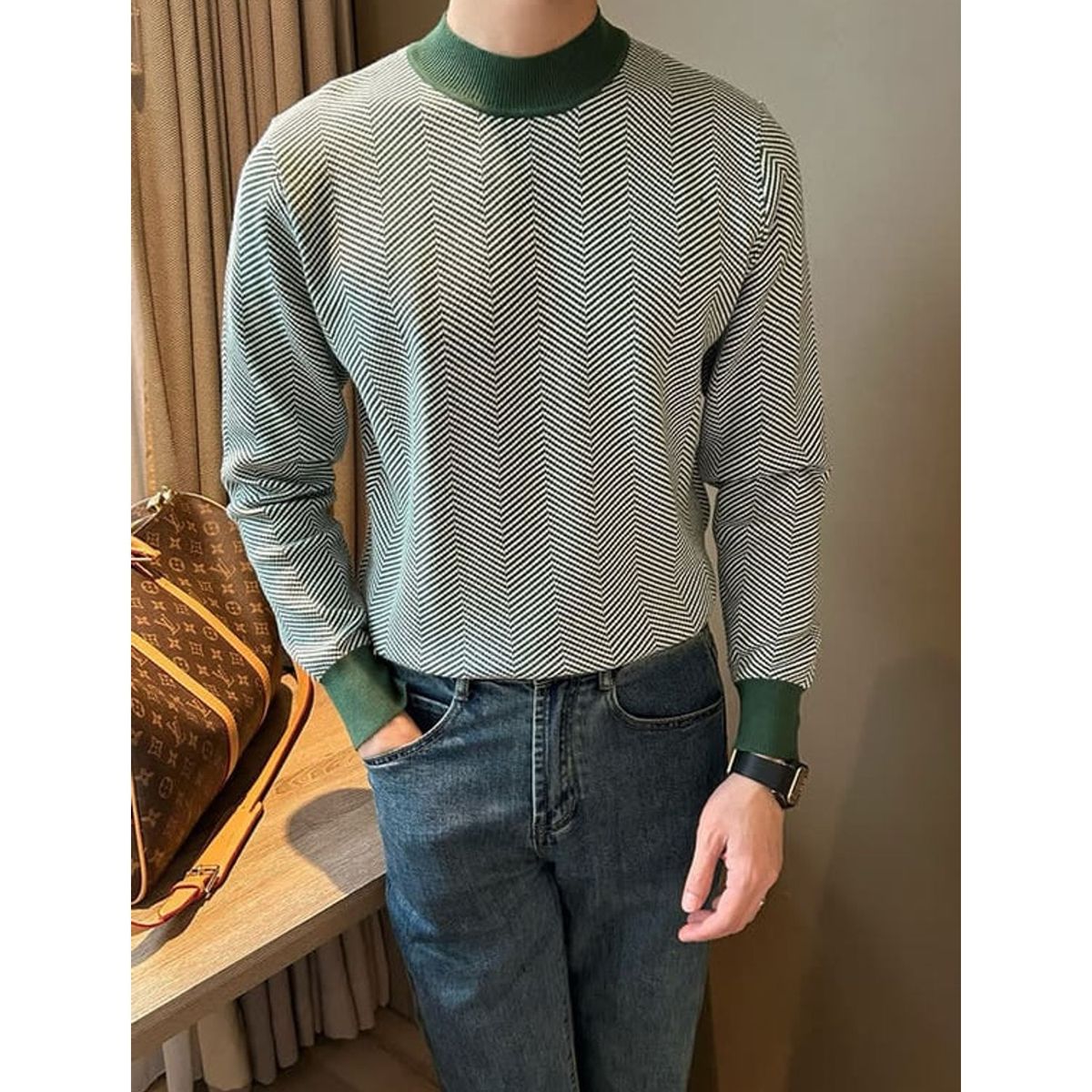 TIOZONEY - Camisa de punto polo para hombres