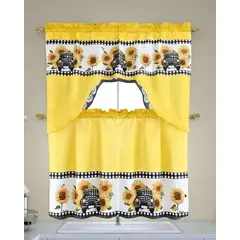 GENERICO - Set de Cortinas de Cocina 3 Piezas Diseño Elegante y Decorativo