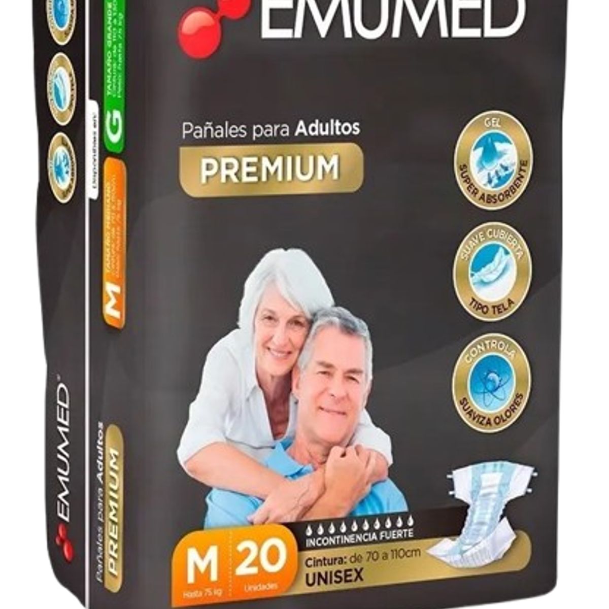 EMUMED - Pañal Adultos Emumed Premium - Talla M - 20uds