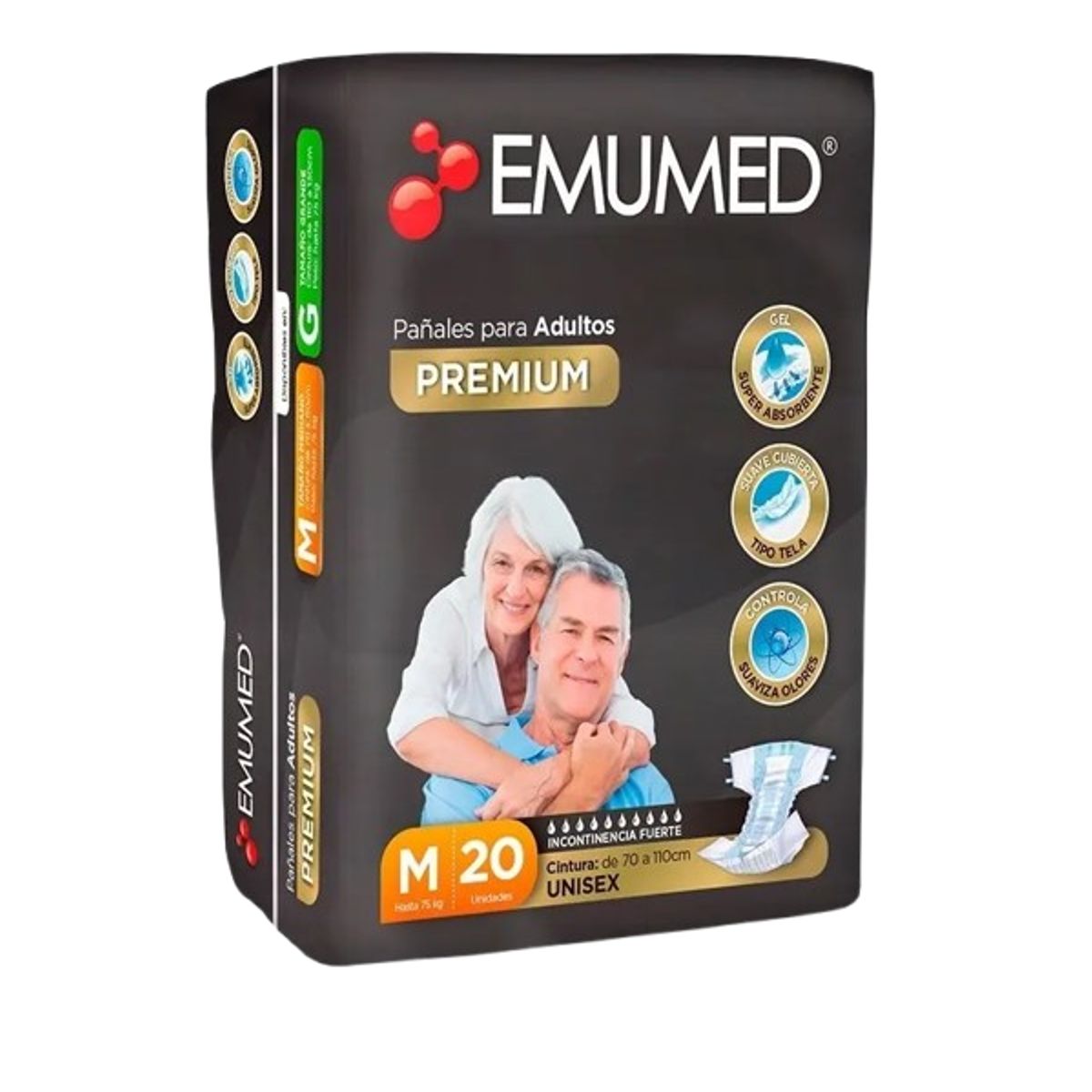 EMUMED - Pañal Adultos Emumed Premium - Talla M - 20uds