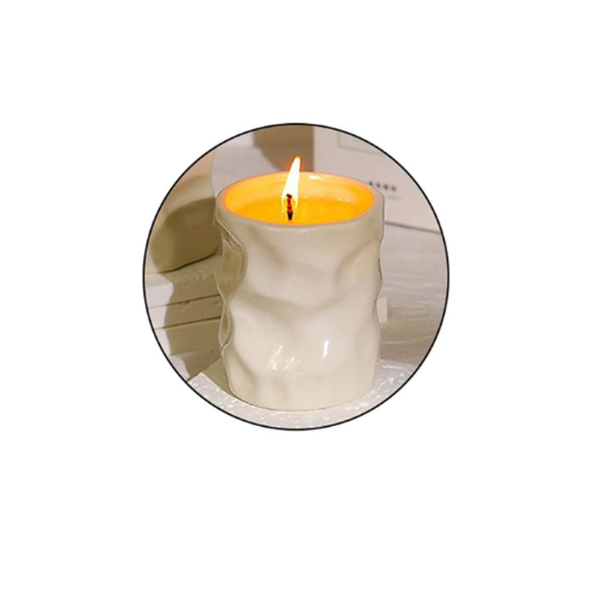 GENERICO - Set 6 Vela Aromatica Ceramica Blanco