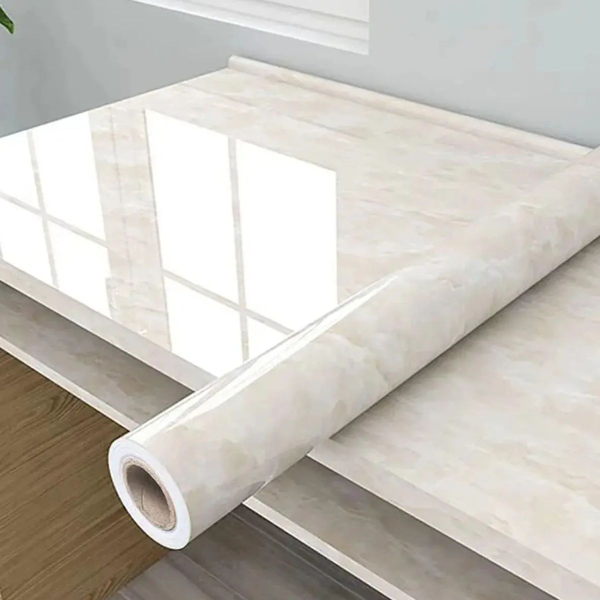 GENERICO - Papel Tapiz Adhesivo Mármol Impermeable Para Encimera Cajon 10m Beige