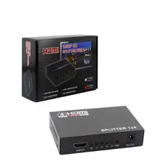GENERICO - Splitter HDMI Full HD 1080, 4 Salidas, Con Transformador