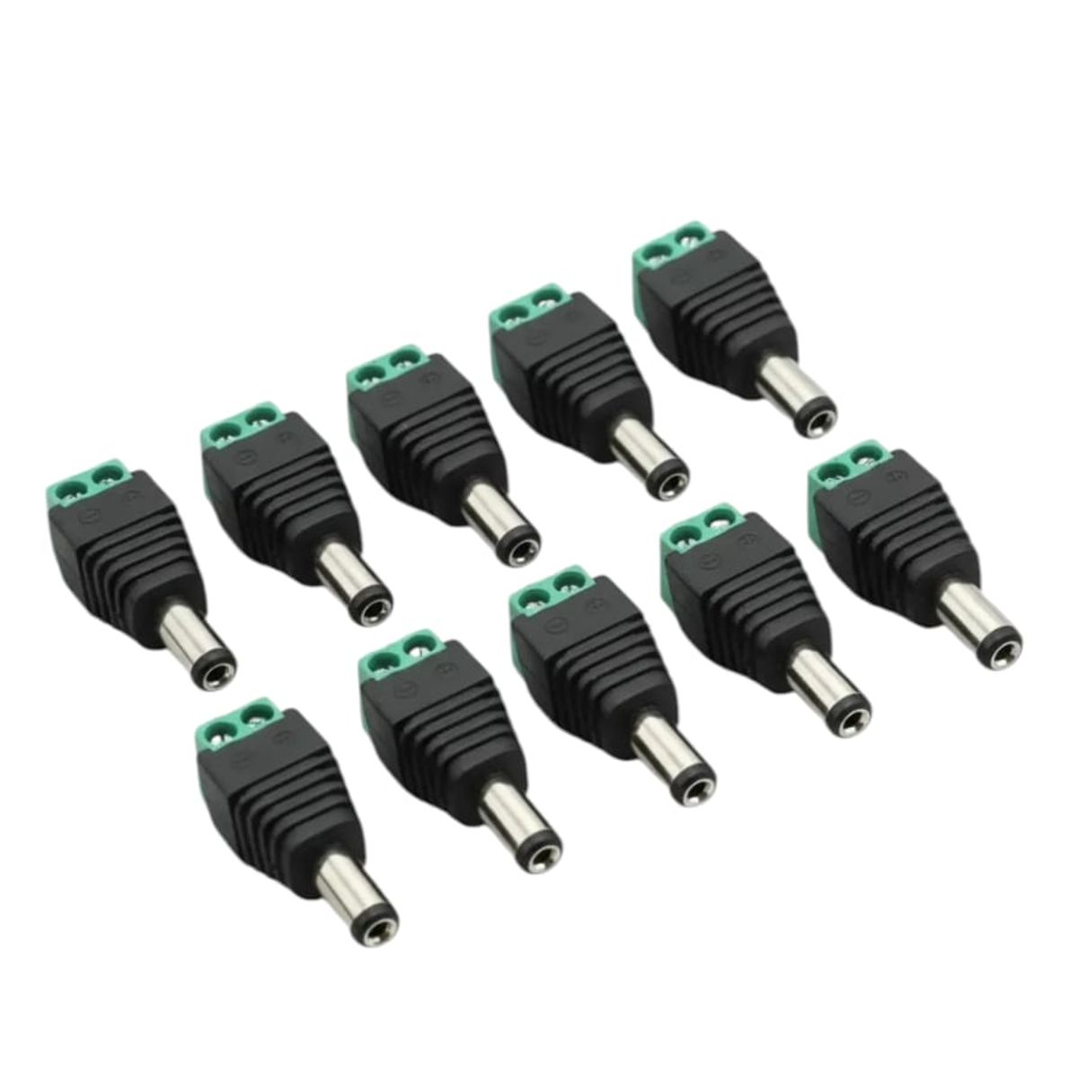 GENERICO - Pack Conector Macho De Poder Dc Cámaras 10 Unidades
