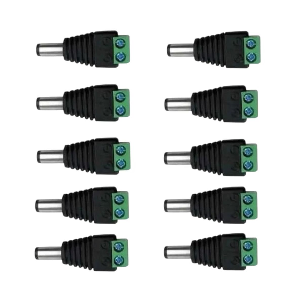 GENERICO - Pack Conector Macho De Poder Dc Cámaras 10 Unidades