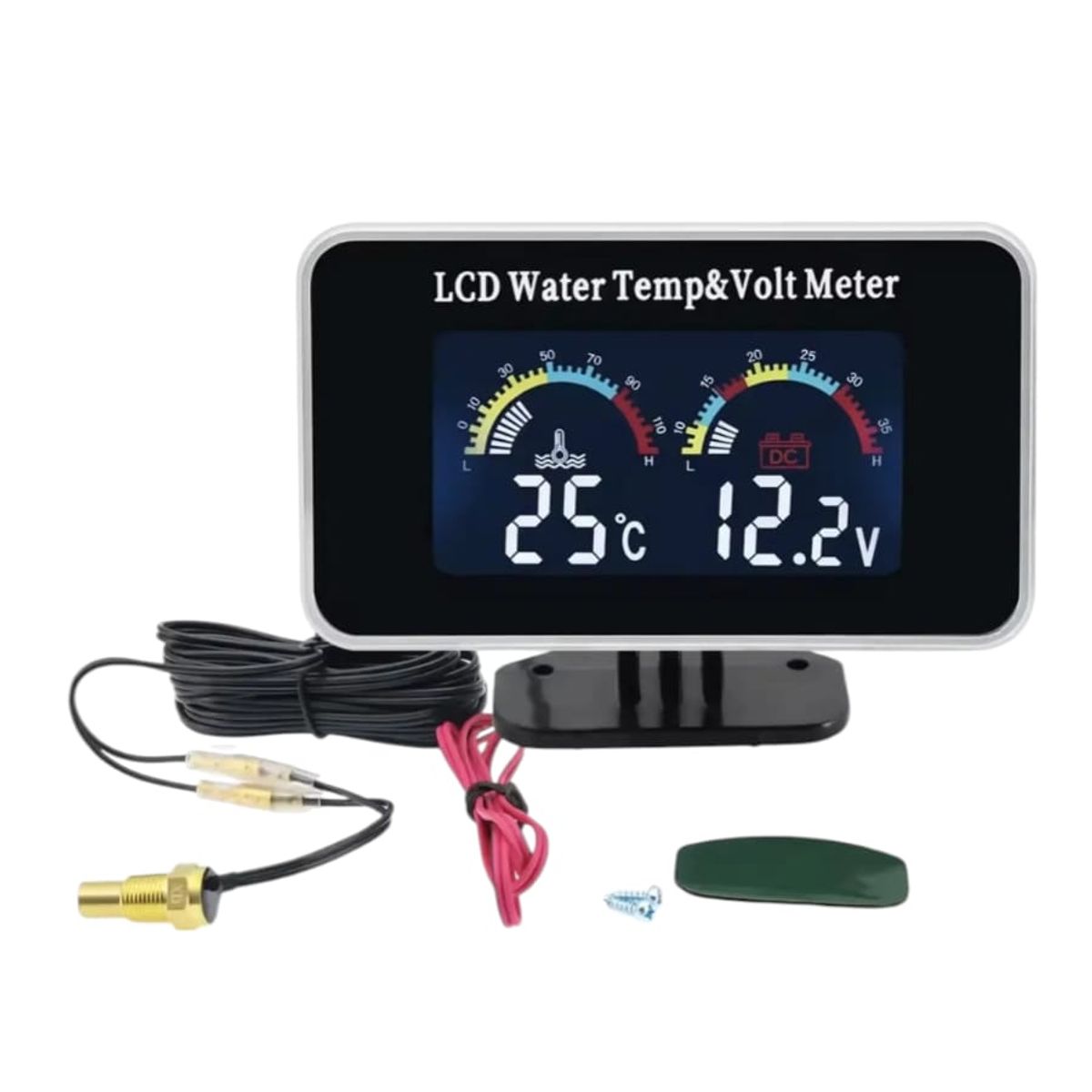 GENERICO - Panel Digital Medidor Temperatura De Agua Y Voltimetro Autos