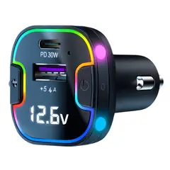 TECNOLAB - Cargador Auto 75W Multipuerto PD QC + Cable - PS
