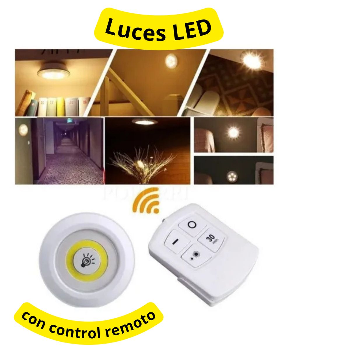 MOVI - Set De 3 Luces Led – Control Remoto y Temporizador.