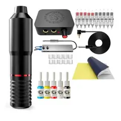 GENERICO - Kit Maquina Tatoo Profesional Accesorios