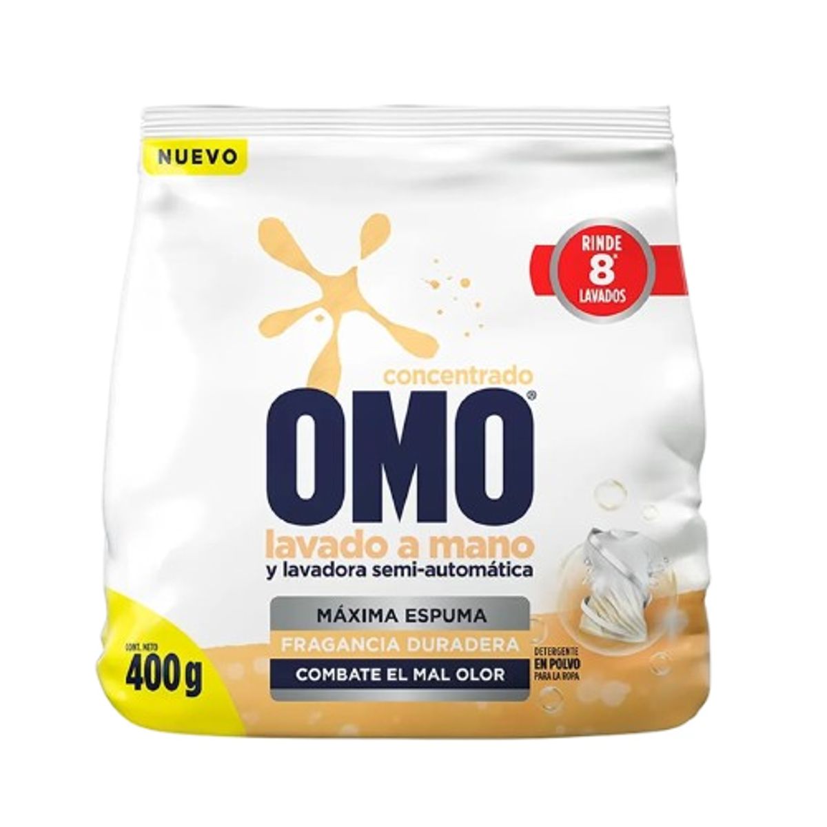 OMO - X2 Detergente En Polvo Omo Concentrado Lavado A Mano 400 Gr