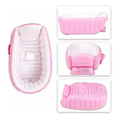 GENERICO - Bañera Tina Inflable Bebés Portátil Plegable Antideslizante Rosa