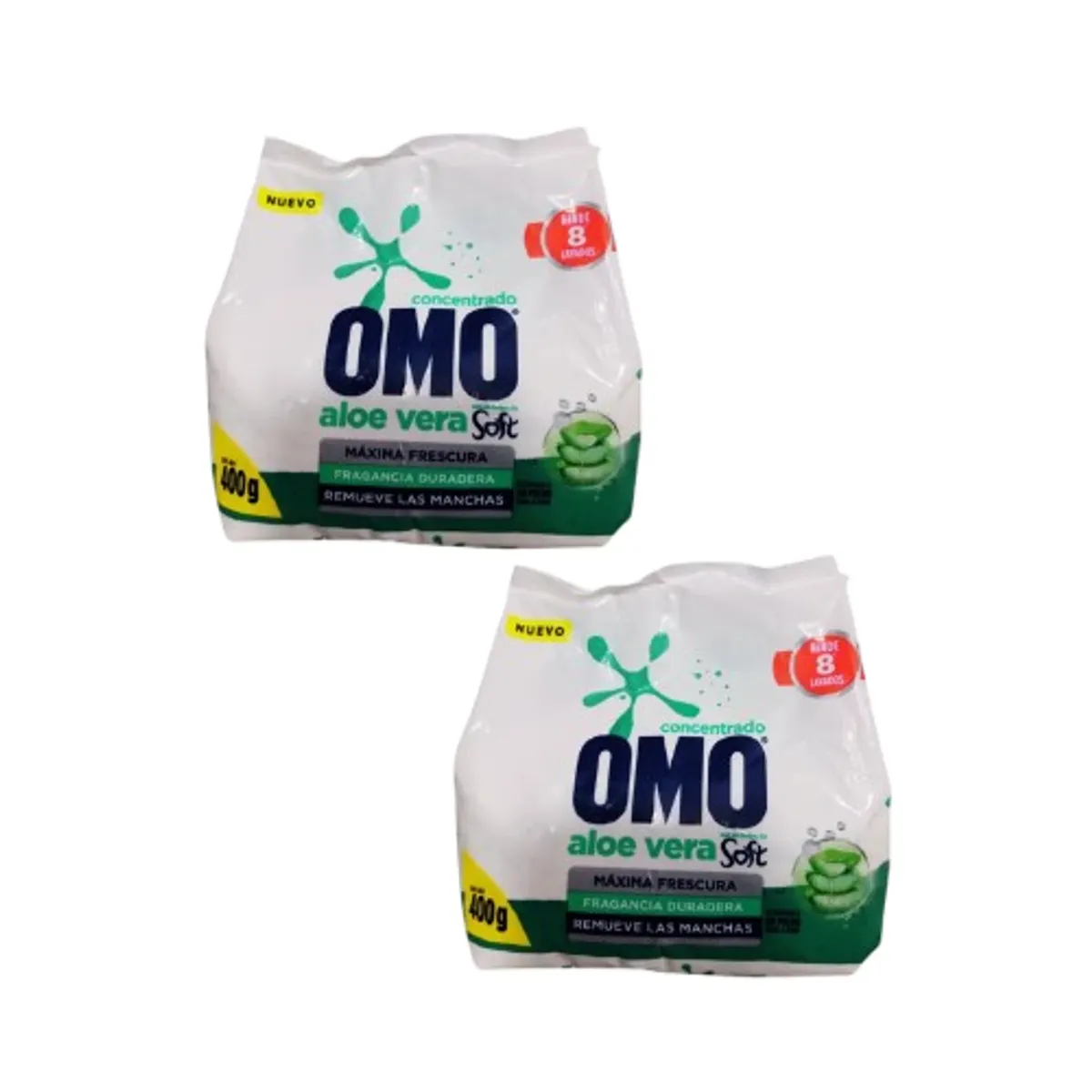 OMO - Pack 2 Detergente En Polvo Omo Aloe Vera 400g