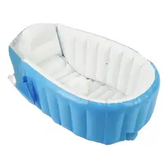 GENERICO - Bañera Tina Inflable Bebés Portátil Plegable Antideslizante Celeste