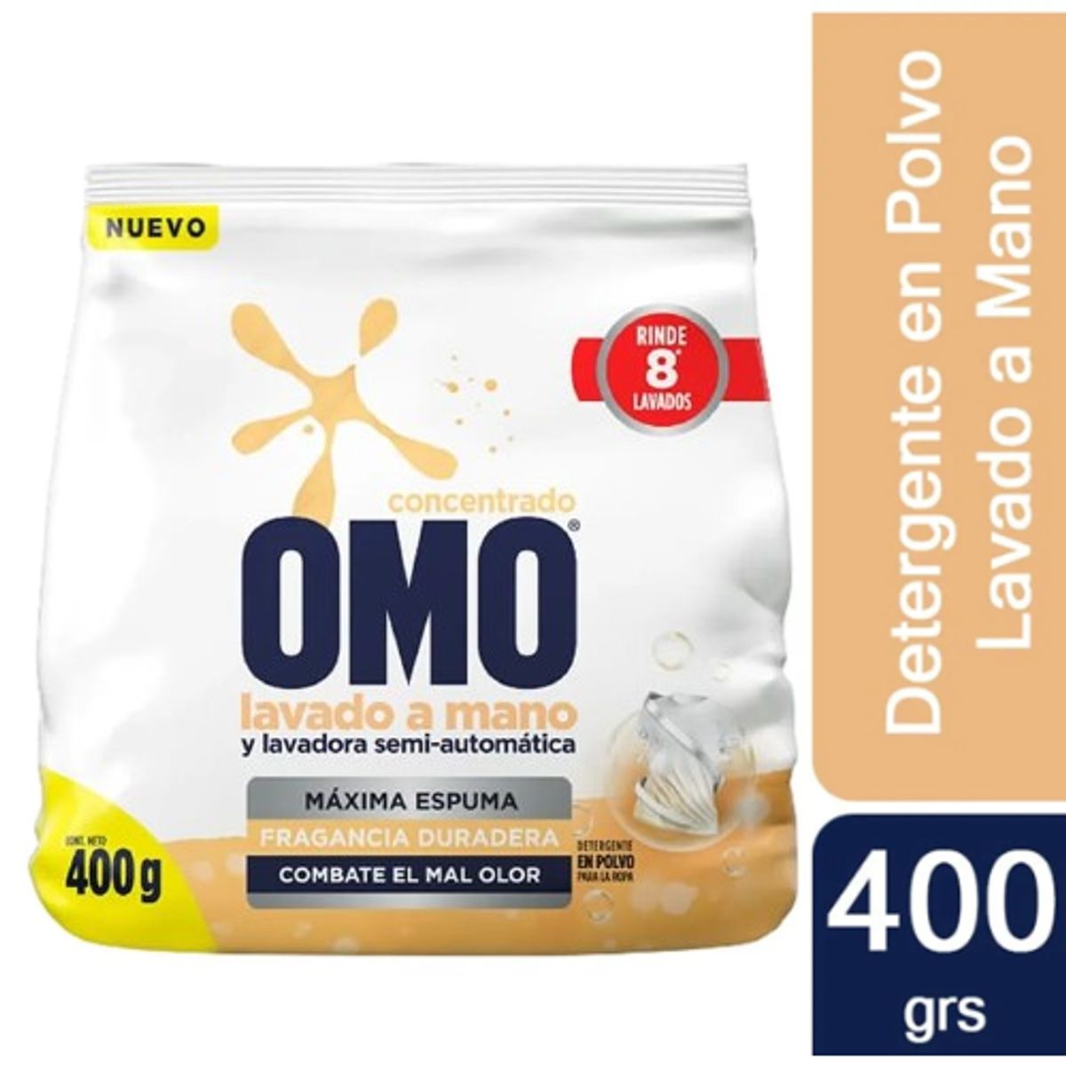 OMO - Detergente En Polvo Omo Concentrado Lavado A Mano 400 Gr