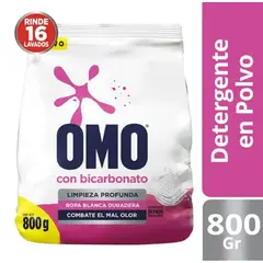 OMO - Detergente En Polvo Con Bicarbonato 800g Ropa Blanca