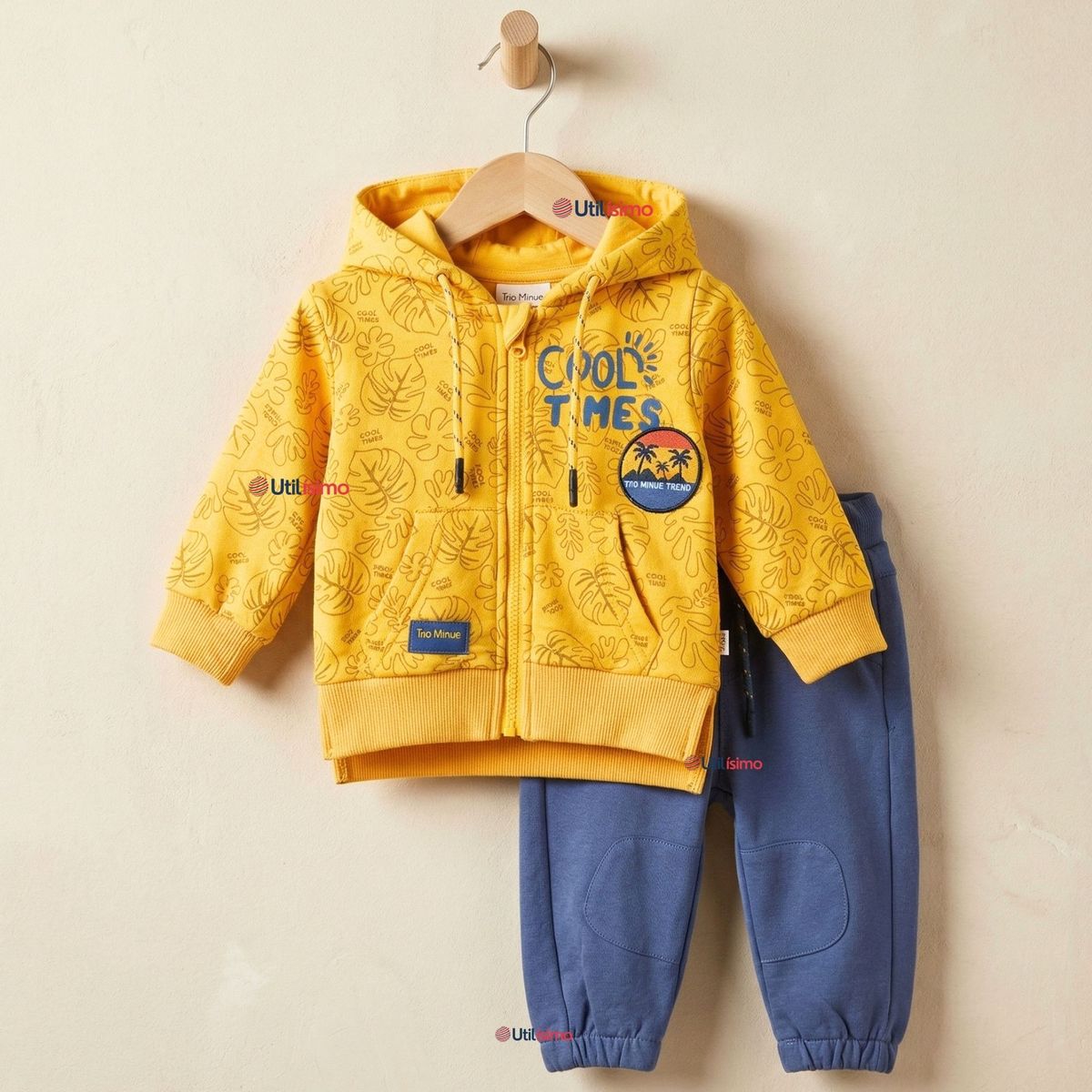JUMP KIDS - Conjunto 2 Piezas Buzo Pantalón Y Polerón De Algodón Amarillo Bebé Niño
