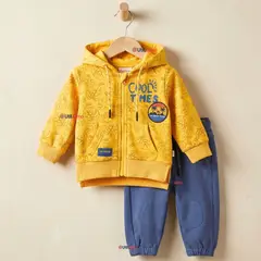 JUMP KIDS - Conjunto 2 Piezas Buzo Pantalón Y Polerón De Algodón Amarillo Bebé Niño