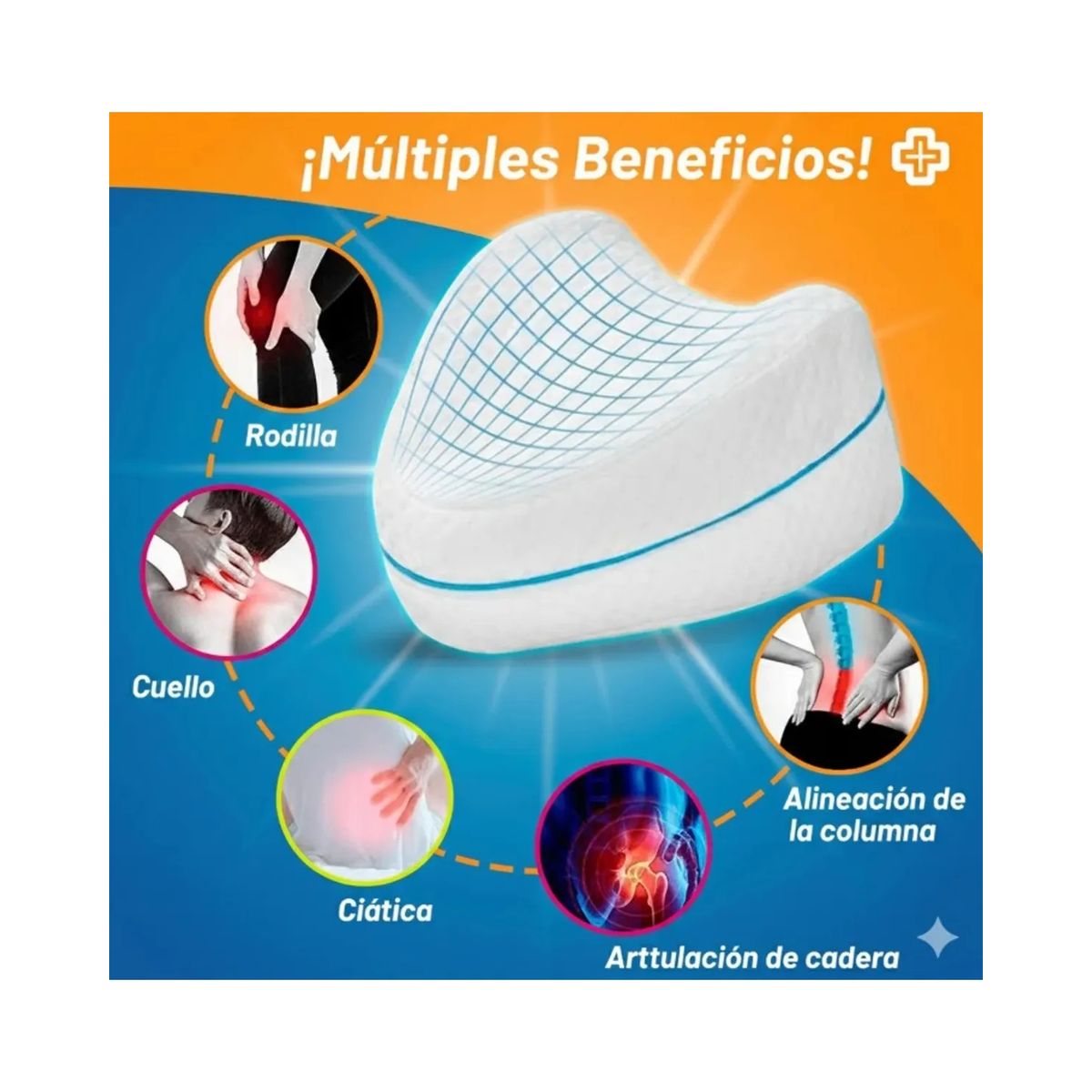 MOVI - Almohada ortopédica para piernas- Descando profundo y sin dolor.