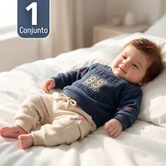 JUMP KIDS - Conjunto 2 Piezas Buzo Pantalón Y Polerón De Algodón Azul Bebé Niño