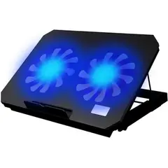 GENERICO - Base Soporte para Notebook 2 Ventiladores /6 Velocidades Led