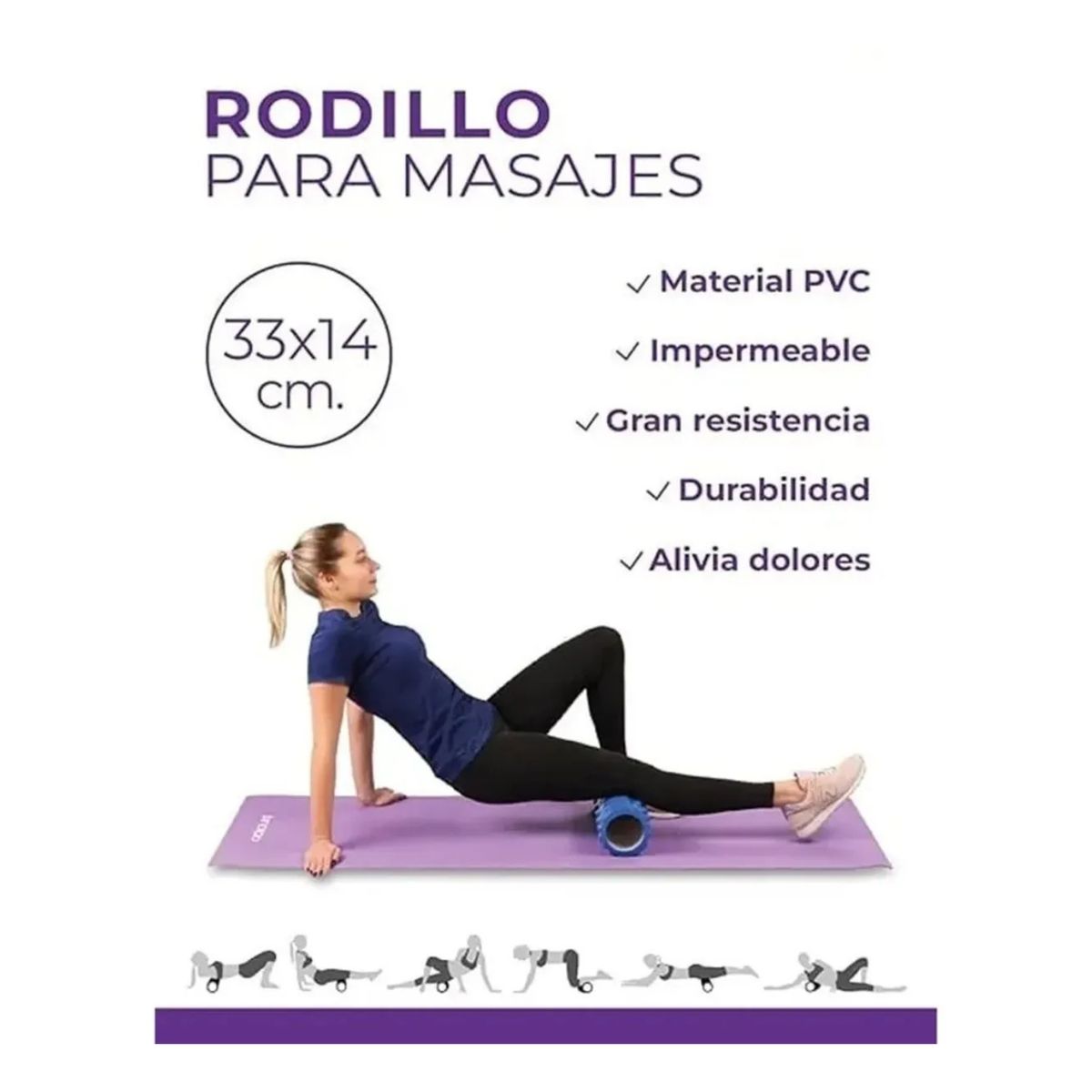 MOVI - Rodillo de Masaje Muscular antiestrés 2 en 1