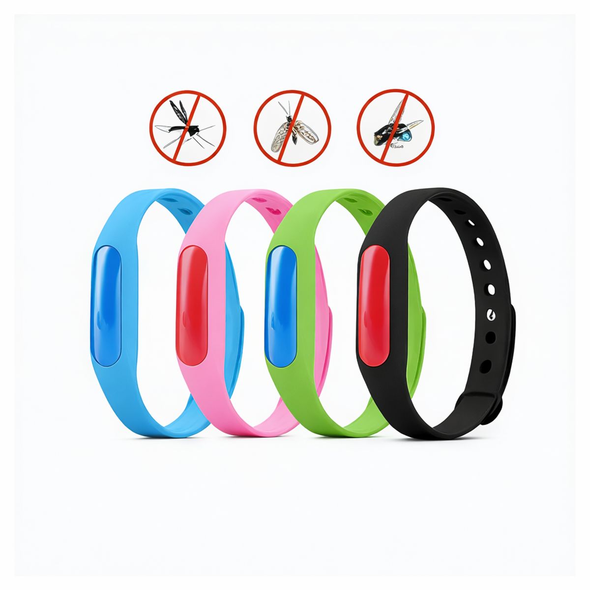 MOVI - Set de 4 Pulseras Repelente de Moquitos y Zancudos