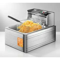 GENERICO - Freidora Raf Eléctrica Acero Inoxidable 5.5L Aceite