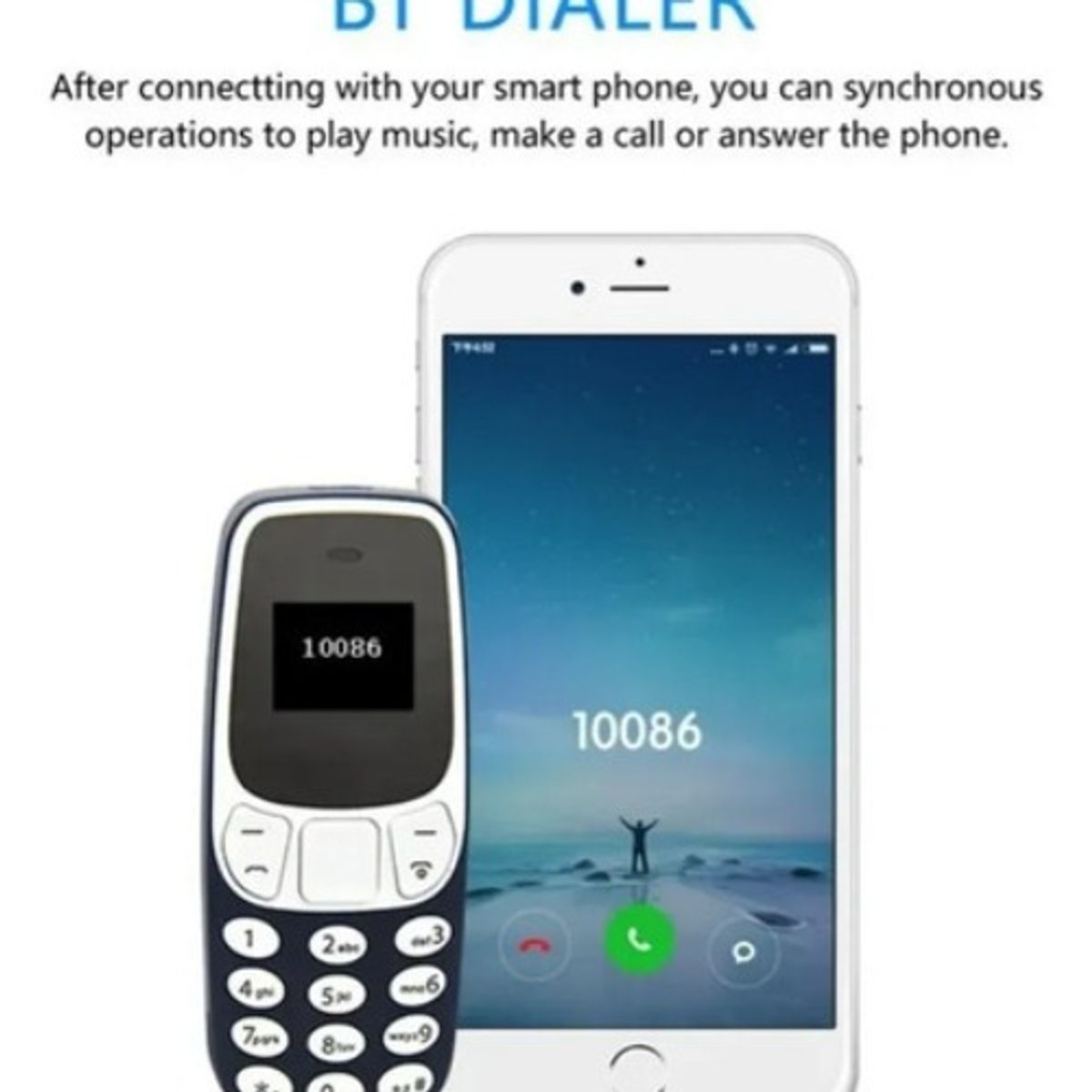 GENERICO - Llavero Mini Celular Telefono Dual Sim 380mah Bluetooth M10