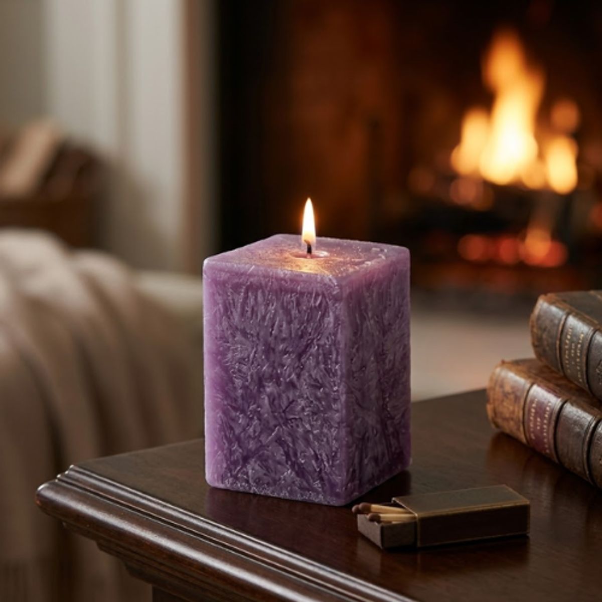 GENERICO - Set 6 Vela Aromática Bloque 8cm Color Purpura