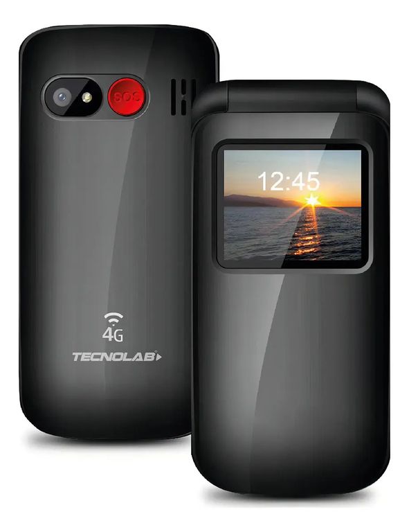 Telefono Celular Adulto Mayor 4g Tipo Almeja Tl038 Color Negro