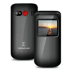 TECNOLAB - Telefono Celular Adulto Mayor 4g Tipo Almeja Tl038 Color Negro