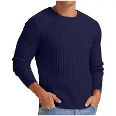 TIOZONEY - Suéter de hombre con cuello redondo