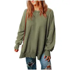 TIOZONEY - Polerón de cuello redondo para mujer