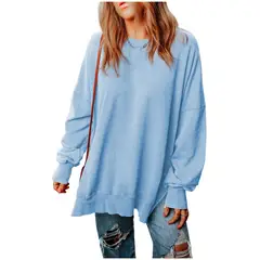 TIOZONEY - Polerón de cuello redondo para mujer