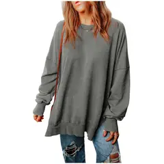 TIOZONEY - Polerón de cuello redondo para mujer
