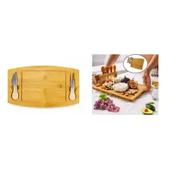 GENERICO - Tabla Picoteo 35cm Madera Para Quesos Aperitivos Servir