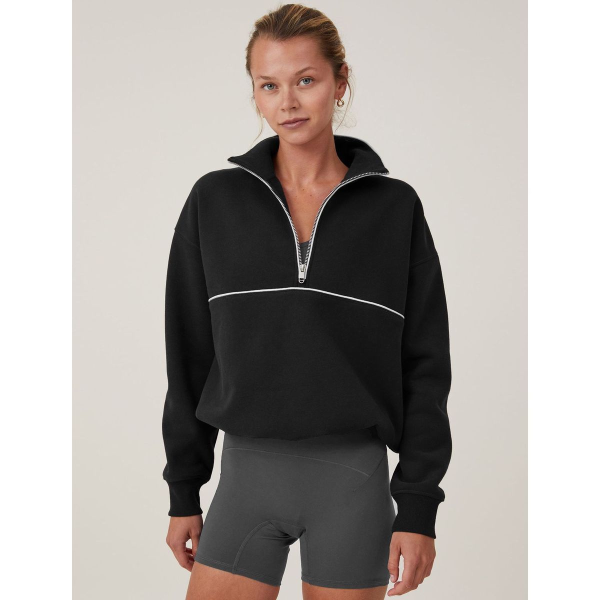 TIOZONEY - Sudadera con media cremallera para mujer