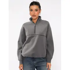 TIOZONEY - Sudadera con media cremallera para mujer