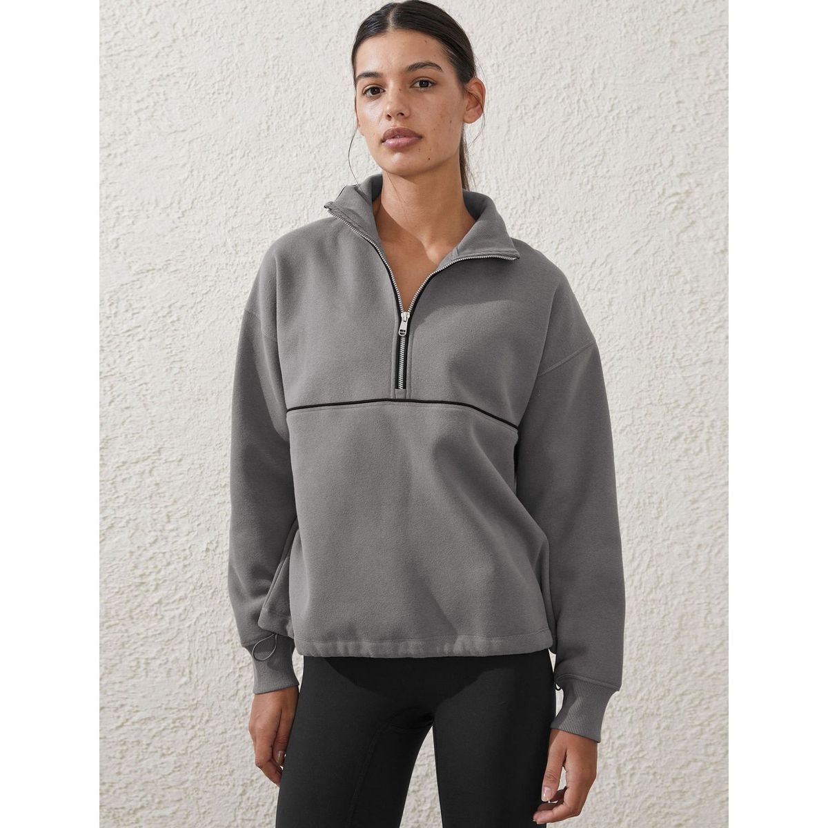 TIOZONEY - Sudadera con media cremallera para mujer