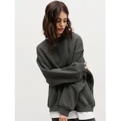 TIOZONEY - Sudadera suelta de cuello redondo para mujer