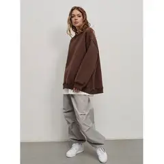 TIOZONEY - Sudadera suelta de cuello redondo para mujer