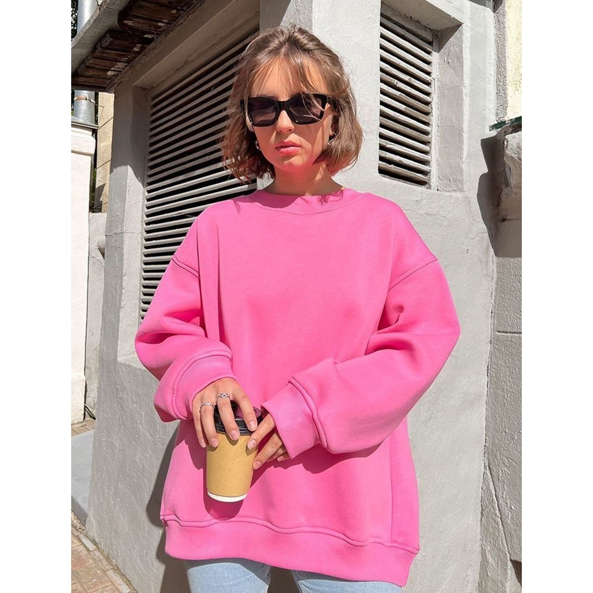 TIOZONEY - Sudadera suelta de cuello redondo para mujer