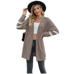 TIOZONEY - Sudadera Patchwork Colour Block Cardigan para mujer