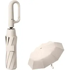 KUANGYE - Plegable Paraguas Automático Antivendaval 10 Huesos Colgable