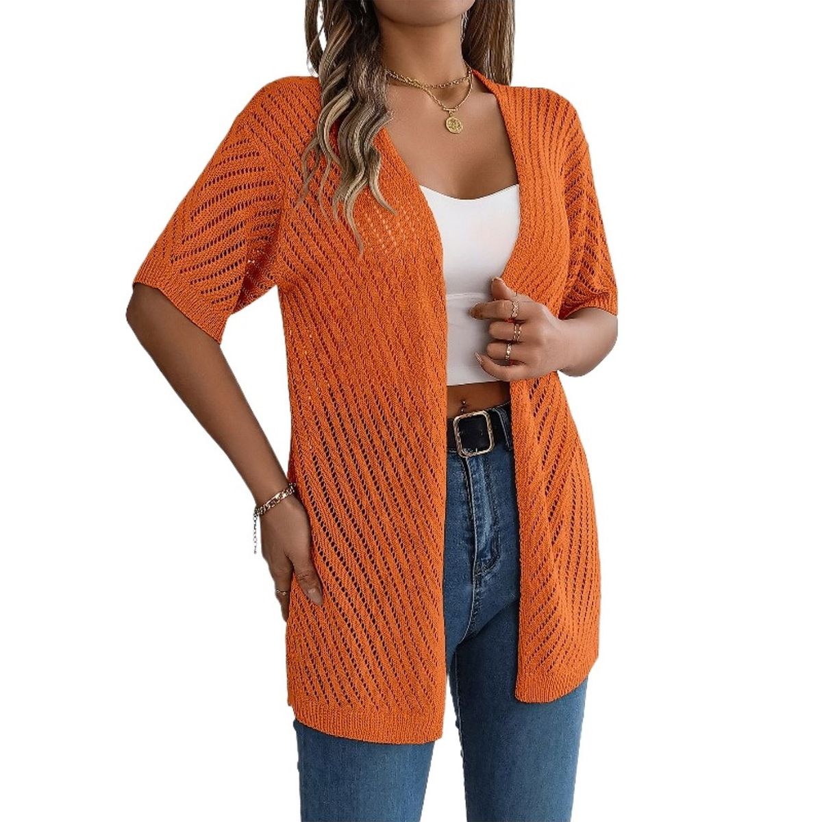 TIOZONEY - Cardigan ligero de verano para mujer
