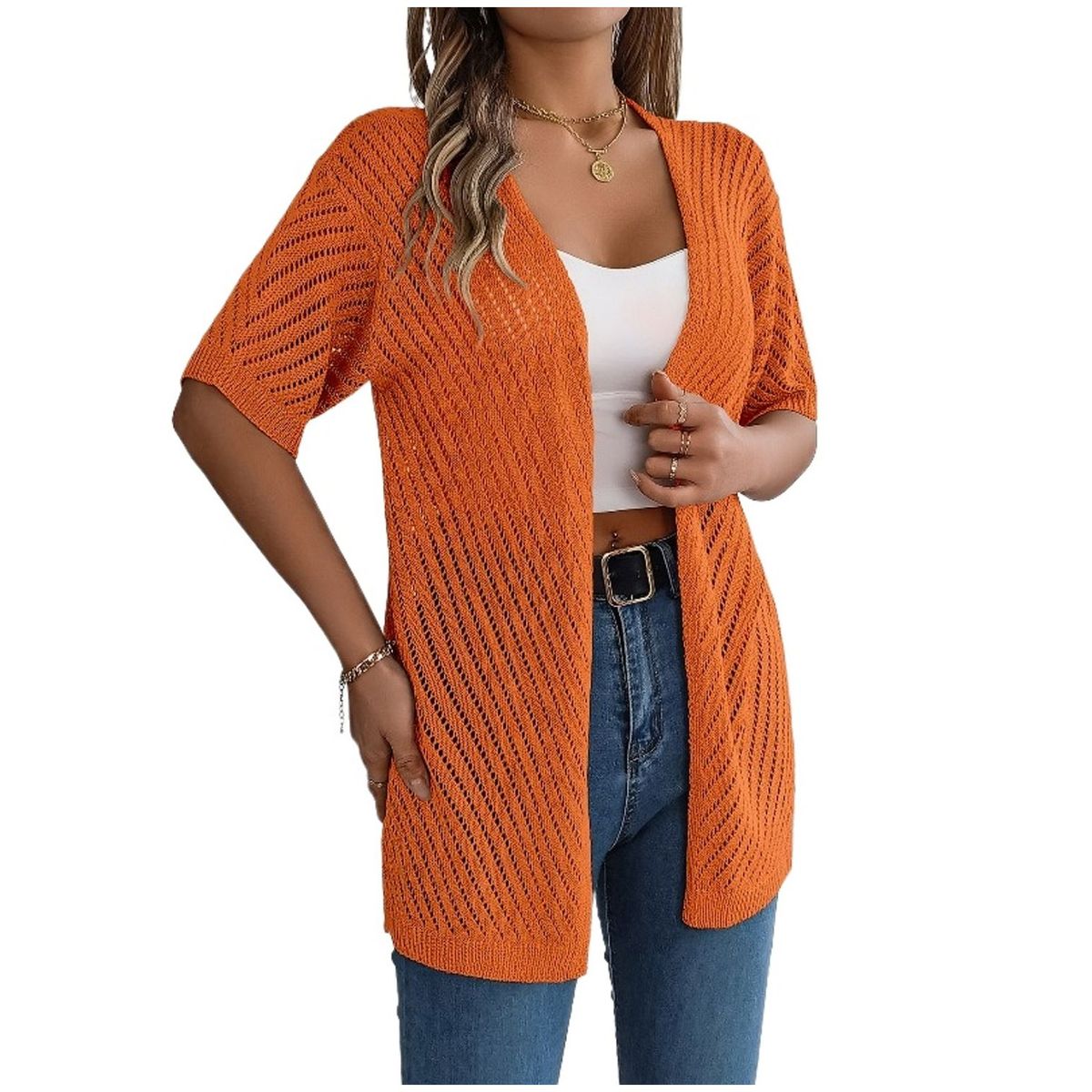 TIOZONEY - Cardigan ligero de verano para mujer