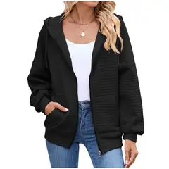 TIOZONEY - Chamarra sudadera con capucha y bolsillos