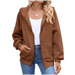 TIOZONEY - Chamarra sudadera con capucha y bolsillos