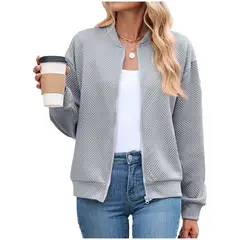 TIOZONEY - Chaqueta informal con cremallera