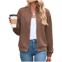 TIOZONEY - Chaqueta informal con cremallera